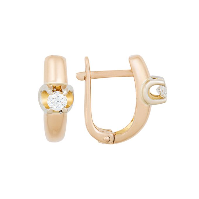 Серьги из золота 585 пробы c бриллиантами