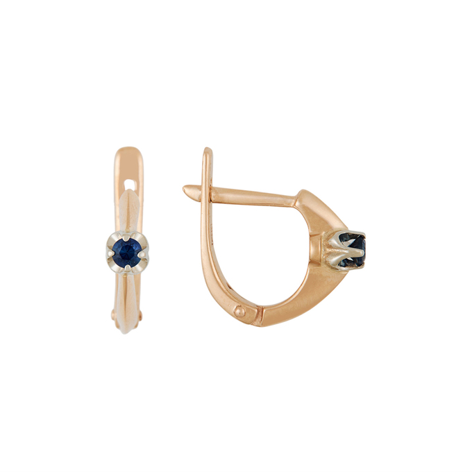 Серьги из золота 585 пробы c сапфирами, Л 4507 7666 за 29200