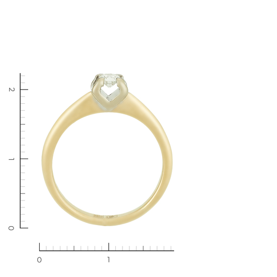 Кольцо из комбинированного золота 585 пробы c 1 бриллиантом, Л73021619 за 18300