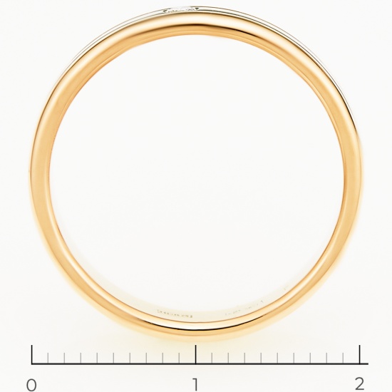 Кольцо из комбинированного золота 585 пробы c 1 бриллиантом, Л09099510 за 21300