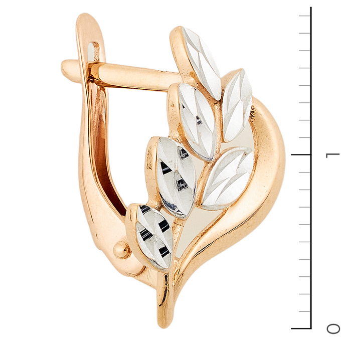 Серьги из комбинированного золота 585 пробы