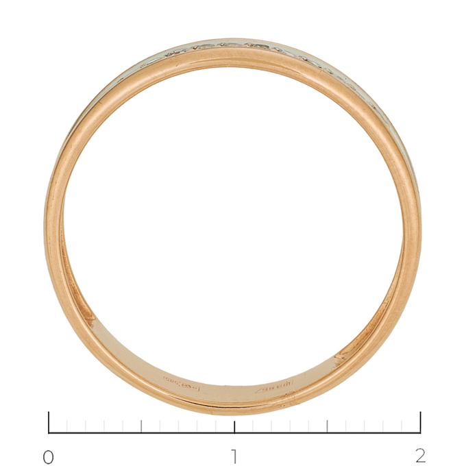 Кольцо из комбинированного золота 585 пробы c 11 бриллиантами, Л 7601 0456 за 14350