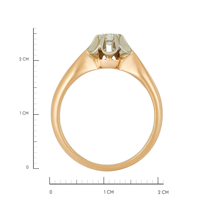 Кольцо из золота 583 пробы c бриллиантом, Л 3309 4514 за 73520