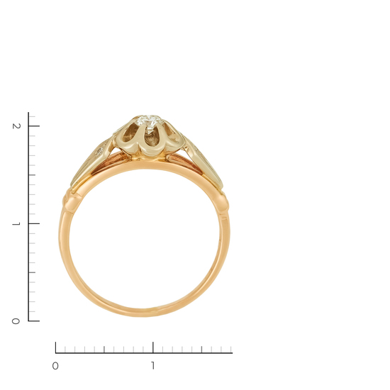 Кольцо из комбинированного золота 585 пробы c 3 бриллиантами, Л19107708 за 17115
