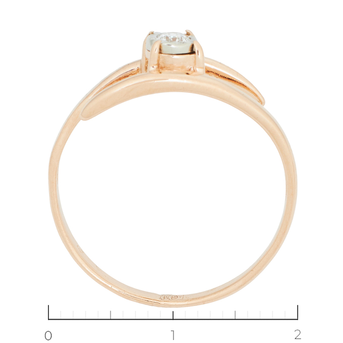 Кольцо из золота 585 пробы c 1 бриллиантом
