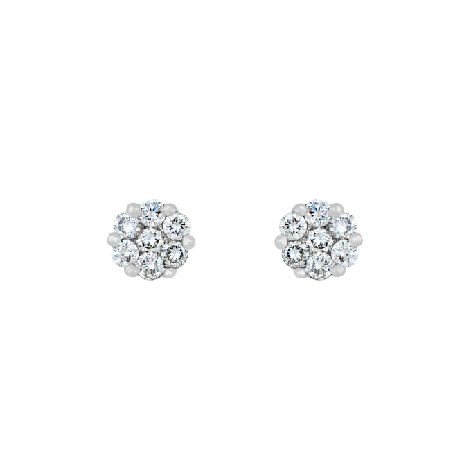 Серьги из золота 750 пробы c 8 бриллиантами