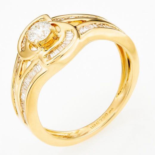 Кольцо из желтого золота 750 пробы c 70 бриллиантами Л19093582 фото 1