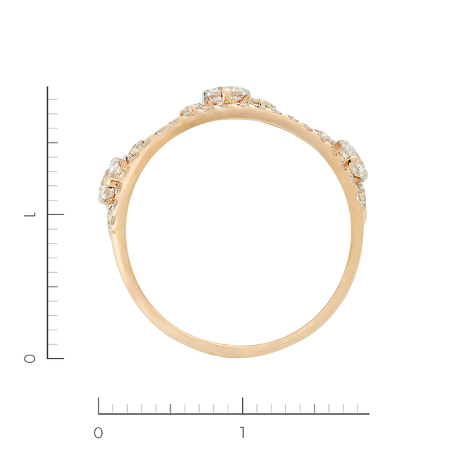 Кольцо из золота 585 пробы c 36 фианитами, Л 7302 1398 за 12240