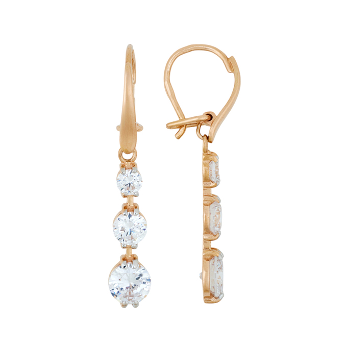 Серьги из золота 585 пробы c фианитами, Л 1911 5364 за 16240