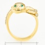 Кольцо из желтого золота 585 пробы c 39 бриллиантами и 2 изумрудами Л22112510 фото 4