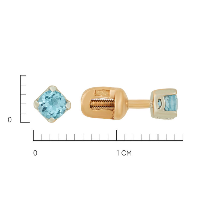 Серьги из золота 585 пробы c топазами, Ц О007 2268 за 13440