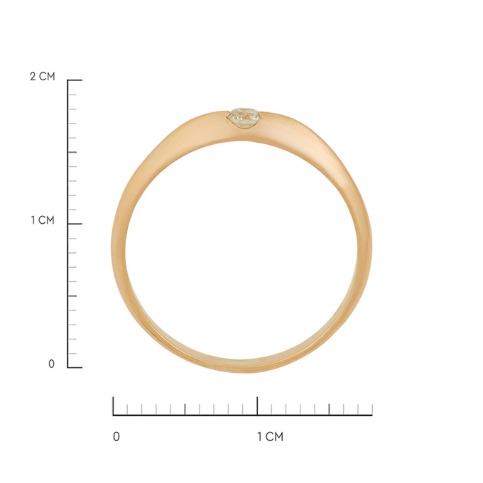 Кольцо из золота 585 пробы c бриллиантом, Л 4508 2826 за 19120