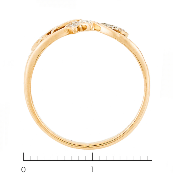 Кольцо из красного золота 585 пробы c фианитами, Л66019470 за 6900