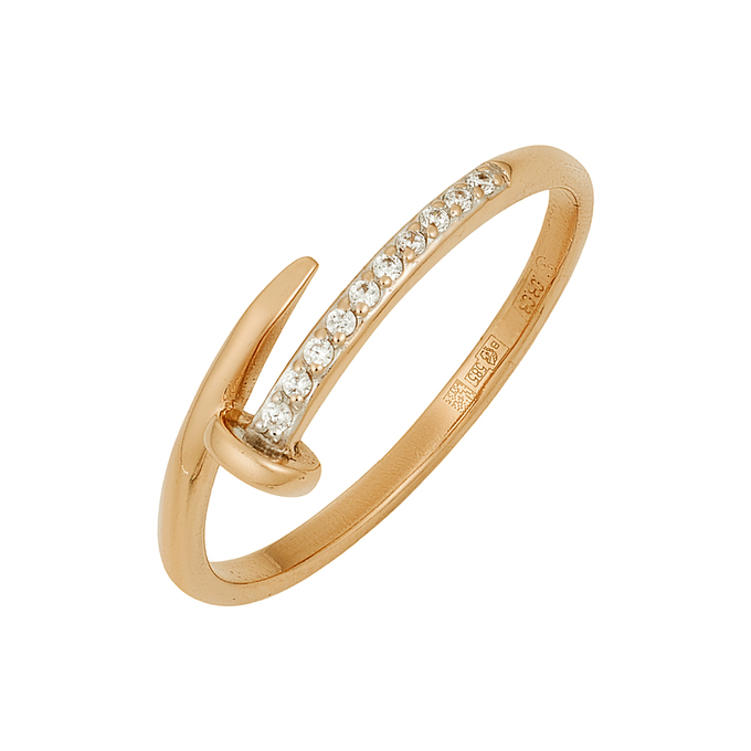 Кольцо из золота 585 пробы c фианитами