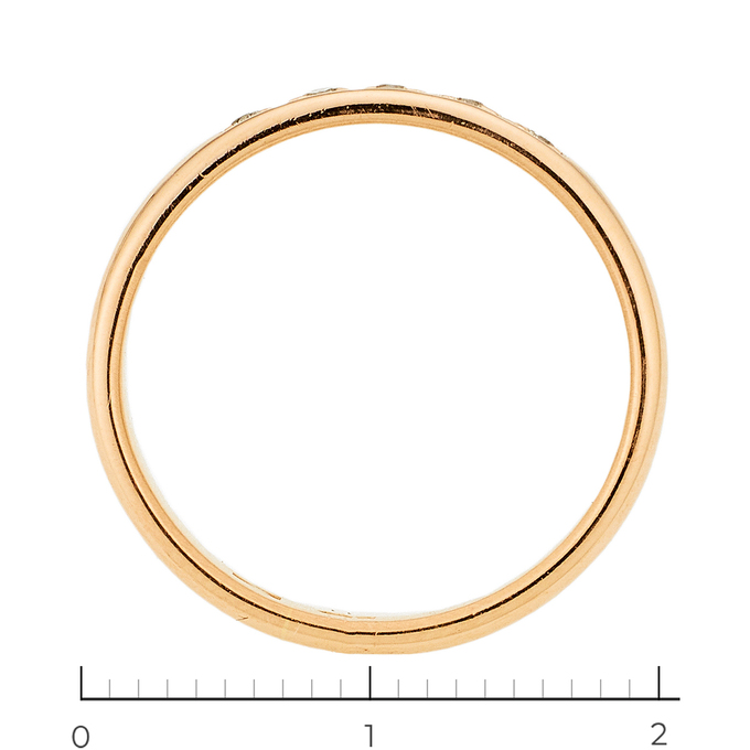 Кольцо из красного золота 585 пробы c 5 бриллиантами