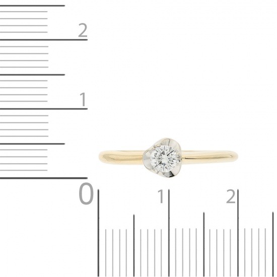 Кольцо из комбинированного золота 750 пробы c 1 бриллиантом, Л43041979 за 21800