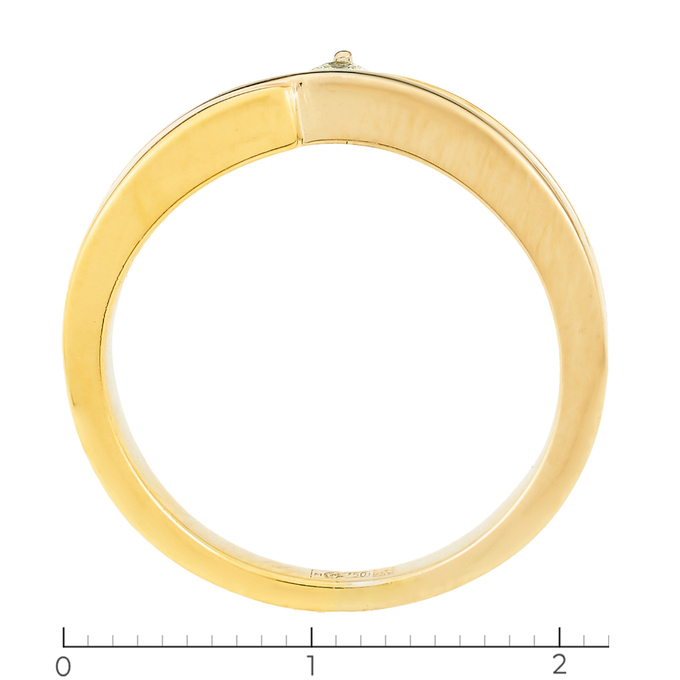 Кольцо из комбинированного золота 750 пробы c 1 бриллиантом
