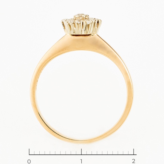 Кольцо из комбинированного золота 585 пробы c фианитами, Л63019253 за 8775