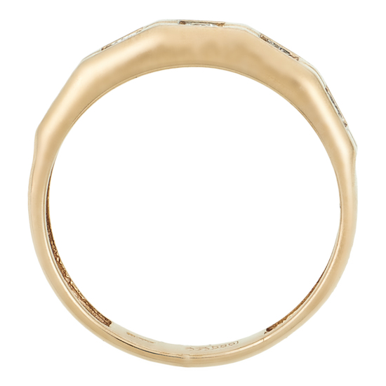 Кольцо из комбинированного золота 585 пробы c 5 бриллиантами, Л46084037 за 18900