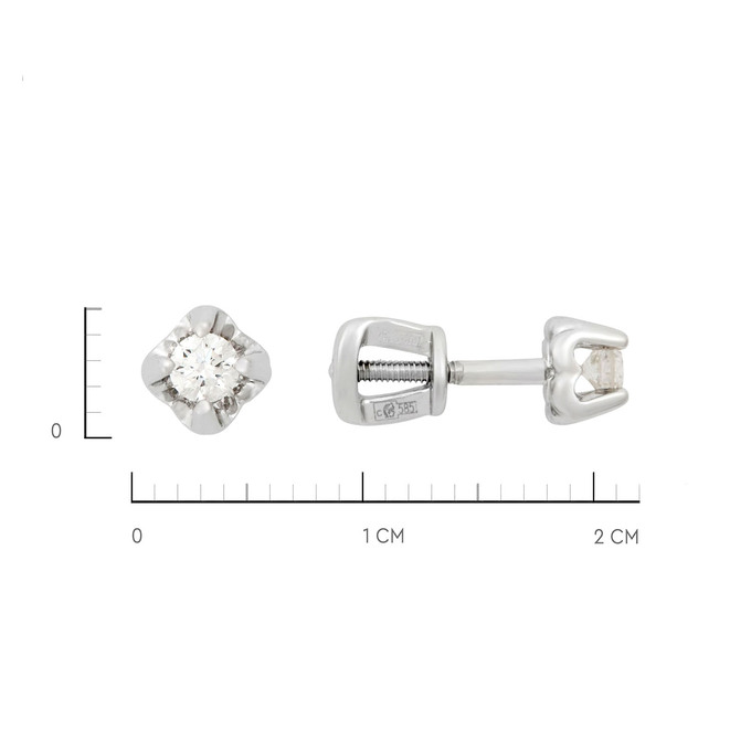 Серьги из золота 585 пробы с бриллиантами, Ц О007 3248 за 33600