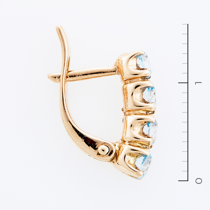 Серьги из золота 585 пробы c 8 топазами
