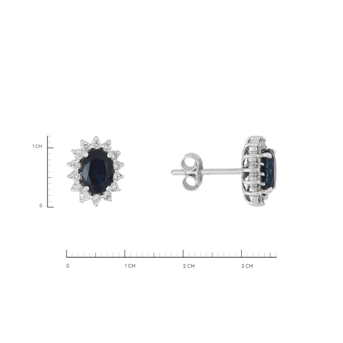 Серьги из золота 750 пробы c сапфирами и бриллиантами, Ц О007 2643 за 85000
