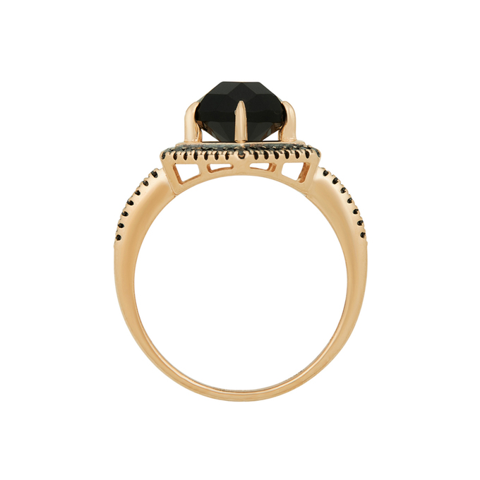 Кольцо из золота 585 пробы c бриллиантами и ониксом, Л 6102 6433 за 26800