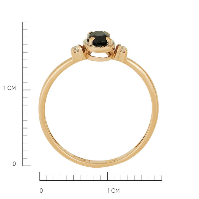 Кольцо из золота 585 пробы c сапфиром и бриллиантами