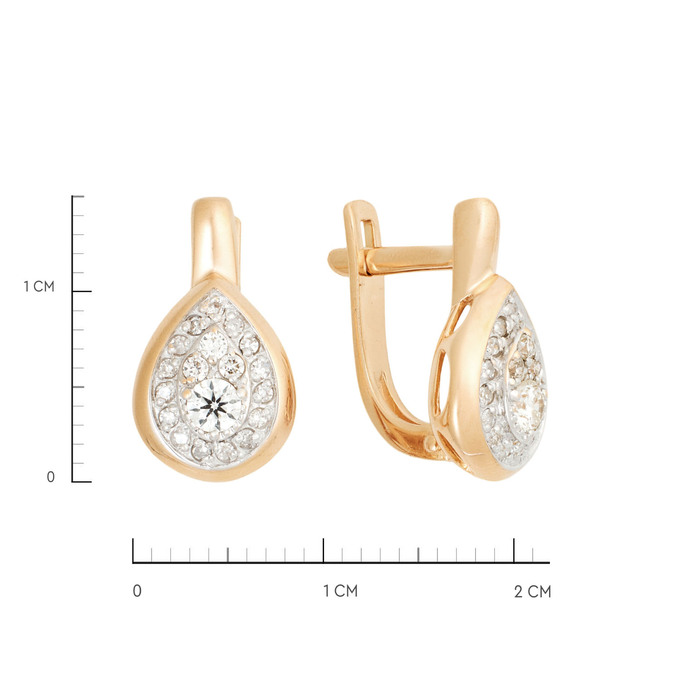 Серьги из золота 585 пробы с бриллиантами, Ц О007 5868 за 49600