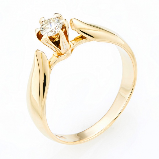Кольцо из желтого золота 500 пробы c 1 бриллиантом, Л28058794 за 20100
