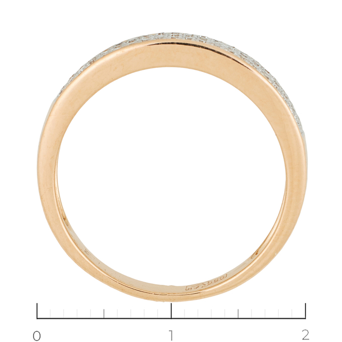 Кольцо из красного золота 585 пробы c 63 бриллиантами, Л 7302 3960 за 24400