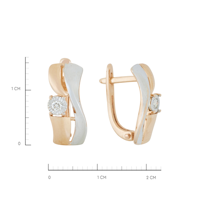 Серьги из золота 585 пробы c бриллиантами, Л 5804 6660 за 22000