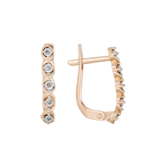 Серьги из золота 585 пробы c бриллиантами, Л 3309 4028 за 19920