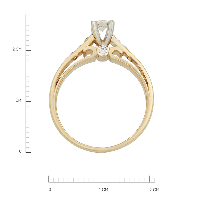 Кольцо из золота 585 пробы c бриллиантами, Л 7303 3822 за 106400