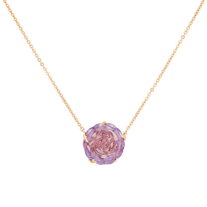 Колье из золота 585 пробы c аметистом