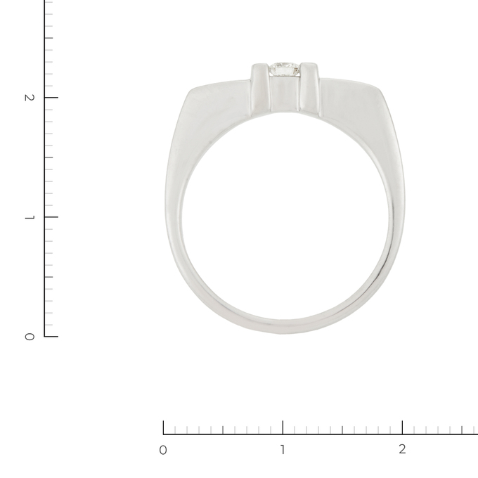 Кольцо из белого золота 585 пробы c 1 бриллиантом