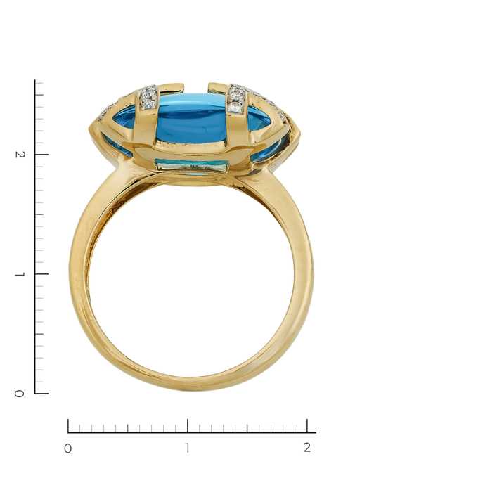 Кольцо из золота 750 пробы c 50 бриллиантами и 1 топазом, Л 2808 9803 за 117600