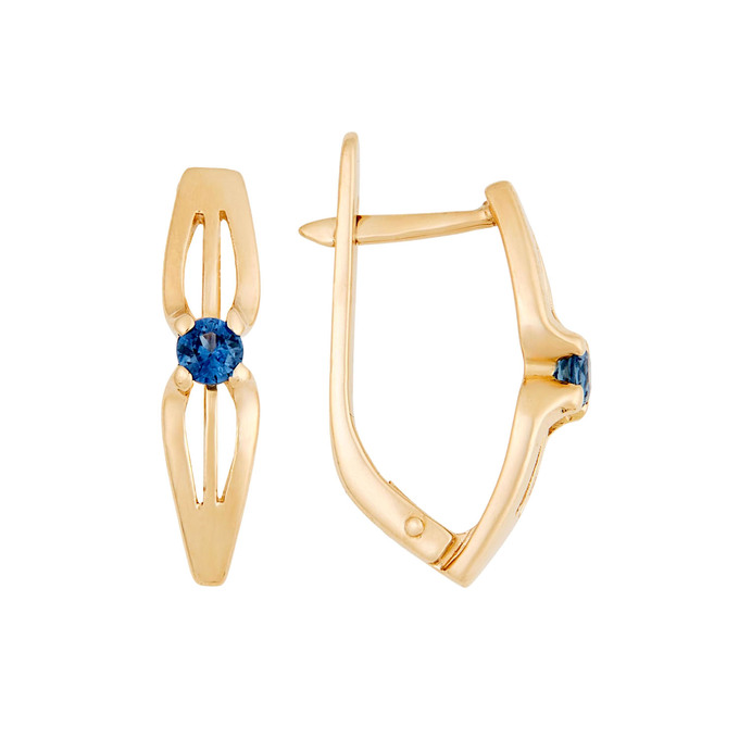 Серьги из золота 585 пробы с сапфирами, Л 4200 1194 за 40800