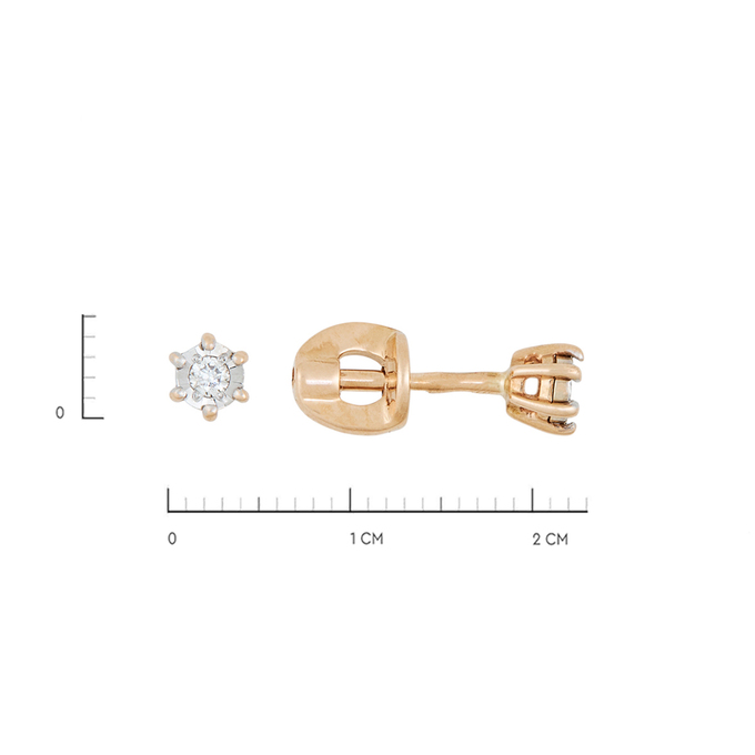 Серьги из золота 585 пробы c бриллиантами, Л 6602 1678 за 11200