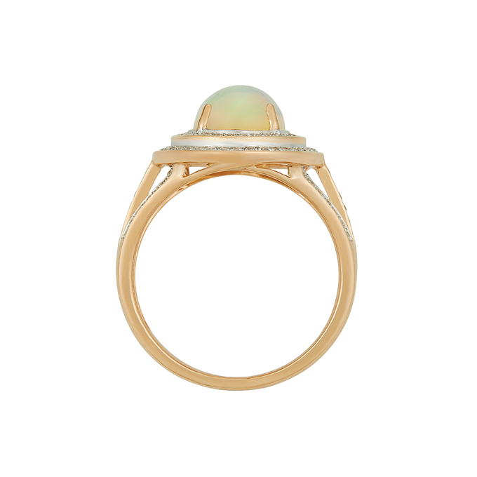 Кольцо из золота 585 пробы c бриллиантами и опалом, Л 2213 0807 за 65000