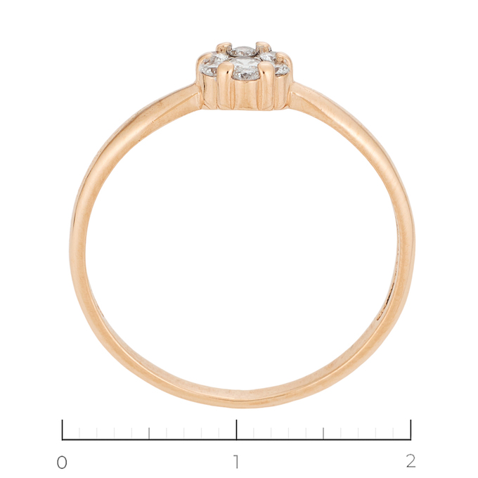 Кольцо из красного золота 585 пробы c 7 бриллиантами, Л 3309 1078 за 13600