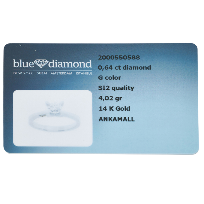 Кольцо из золота 750 пробы c бриллиантом, Л 0616 4373 за 199120