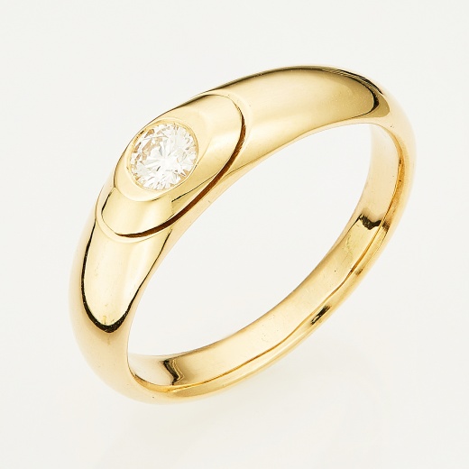 Кольцо из желтого золота 750 пробы c 1 бриллиантом Л32073181 фото 1