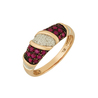 Кольцо из золота 585 пробы c рубинами и бриллиантами