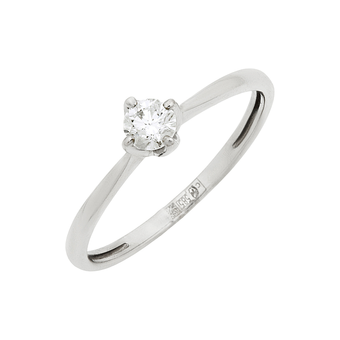 Кольцо из золота 585 пробы c бриллиантом, Л 0808 8592 за 27120