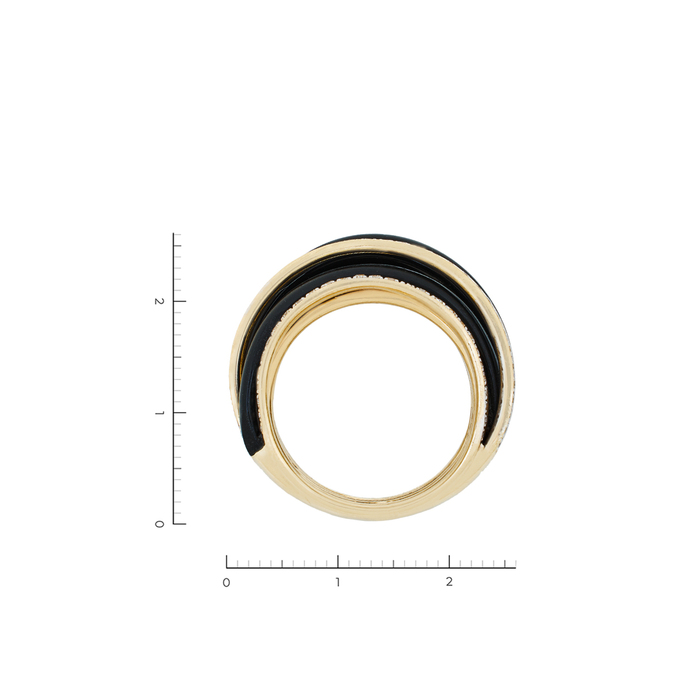 Кольцо из золота 585 пробы c 92 бриллиантами и керамикой, Л 7601 2659 за 112000