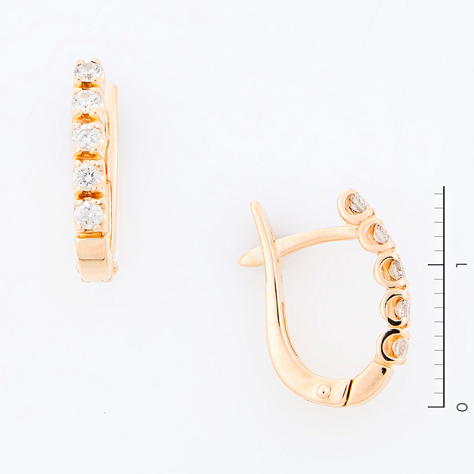 Серьги из золота 585 пробы c 10 бриллиантами