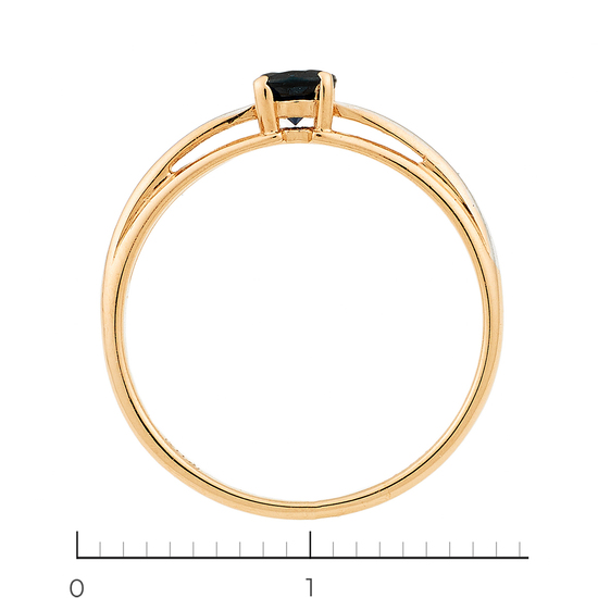 Кольцо из комбинированного золота 585 пробы c 1 сапфиром, Л06158629 за 10950