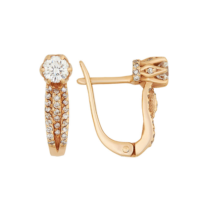 Серьги из золота 585 пробы c бриллиантами, Л 2412 7378 за 180000