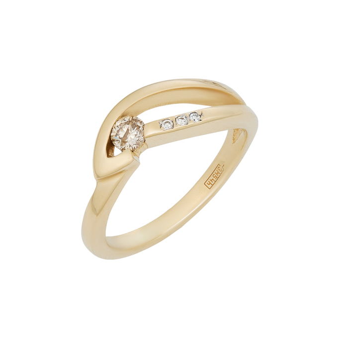 Кольцо из золота 585 пробы c бриллиантами